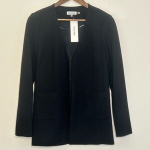 Calvin Klein Modern Essentials Black Open Front Blazer Size 4